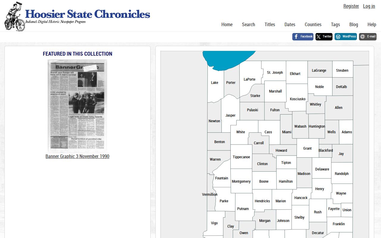Hoosier State Chronicles newspaper search for St. John city directory names