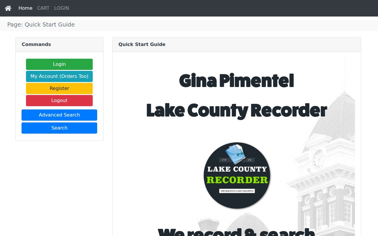 Lake County Recorder portal for St. John deed research