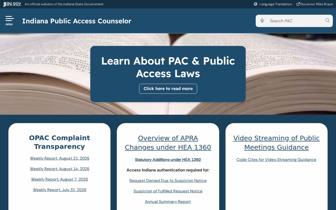 Indiana Public Access Counselor records guidance for St. John requests