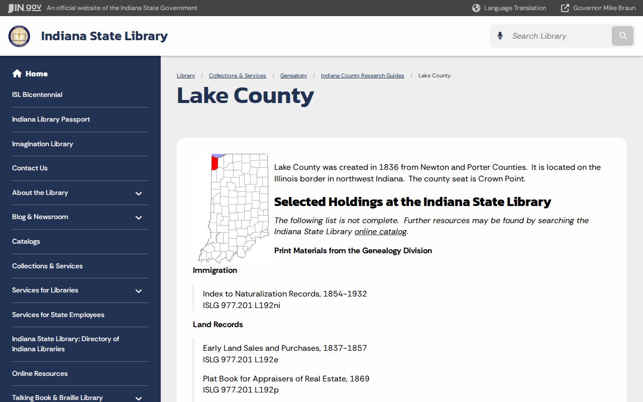 St. John previous residents Lake County genealogy guide
