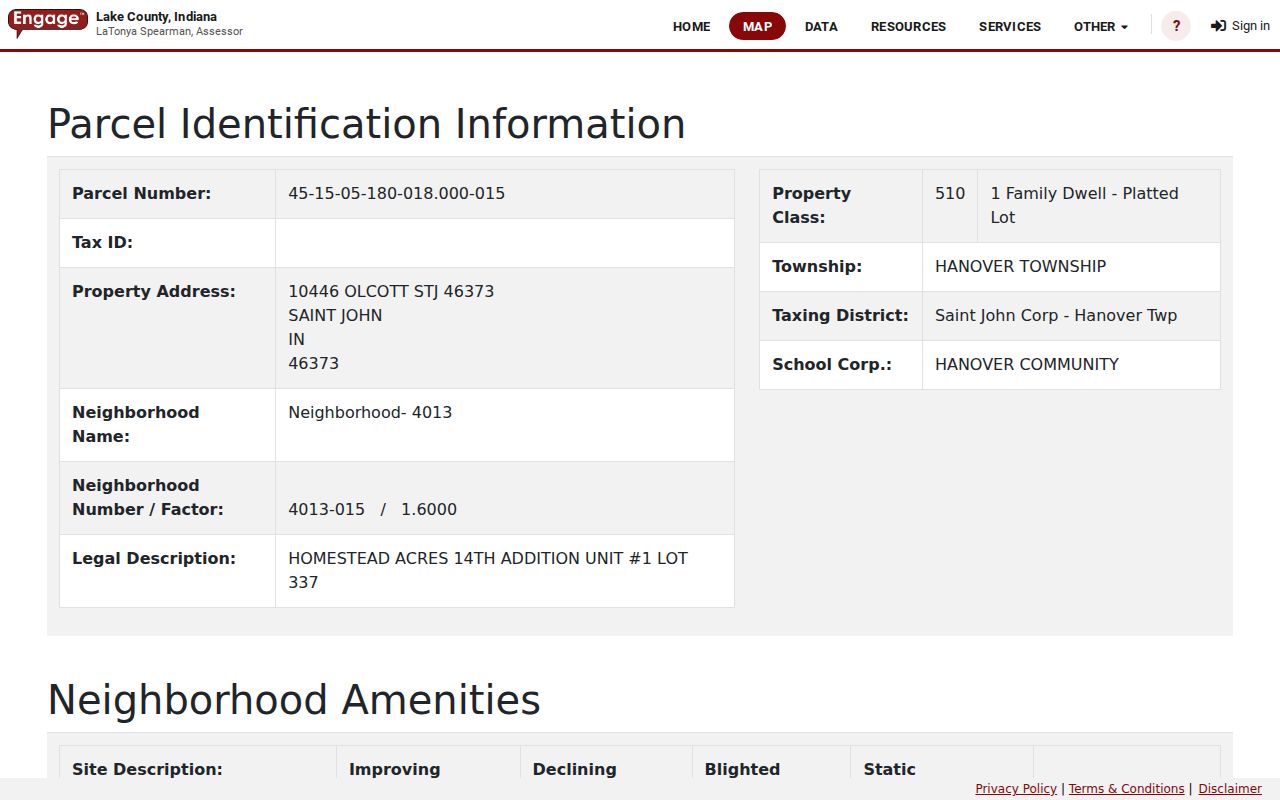 St. John previous residents assessor parcel history sample