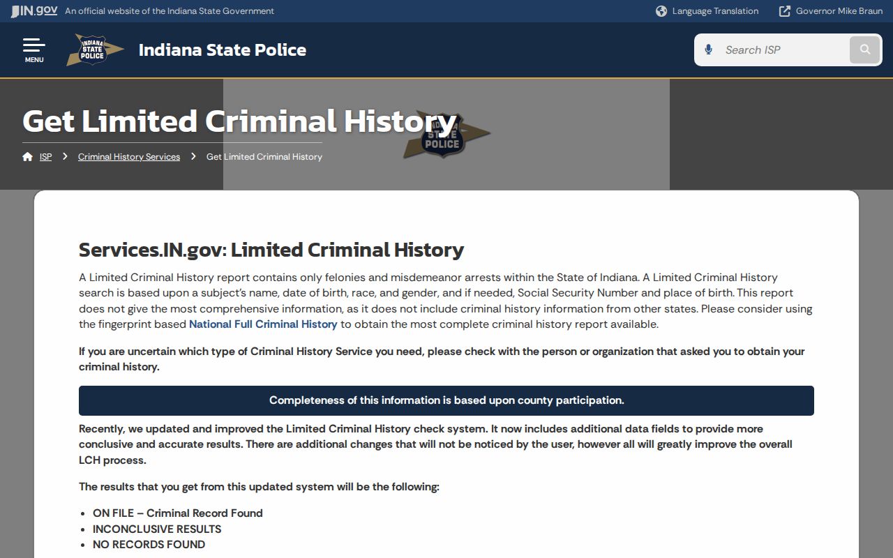 St. John resident lookup through Indiana limited criminal history